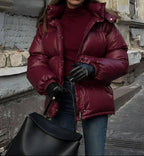 Eliza pikowany płaszcz parka z kapturem