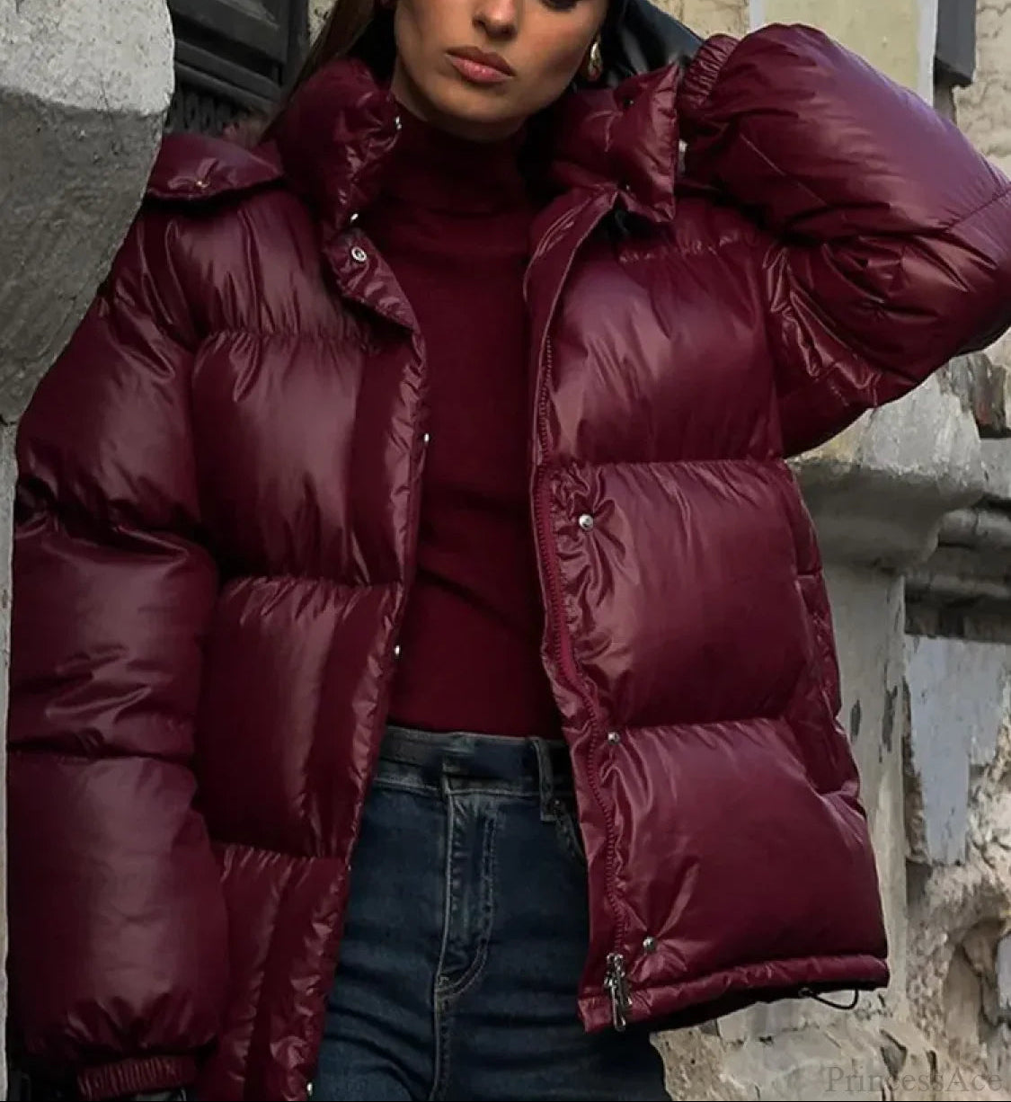 Eliza pikowany płaszcz parka z kapturem