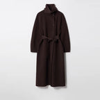 Płaszcz długi z paskiem i stójką Sara