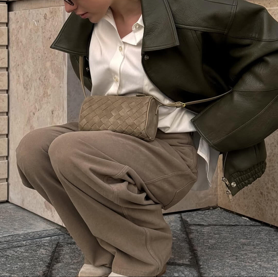 Justyna - Pleciona Torba z Zamszu