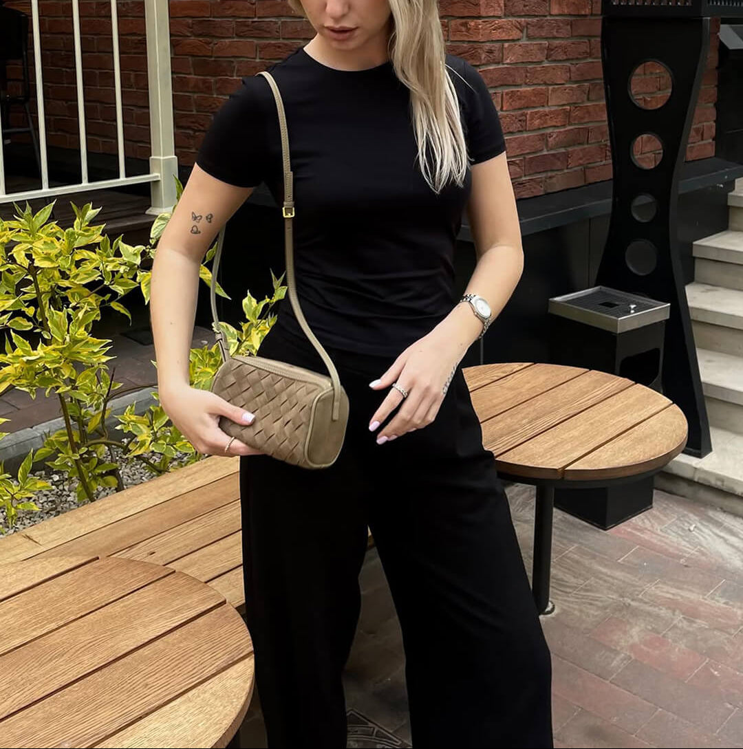 Justyna - Pleciona Torba z Zamszu