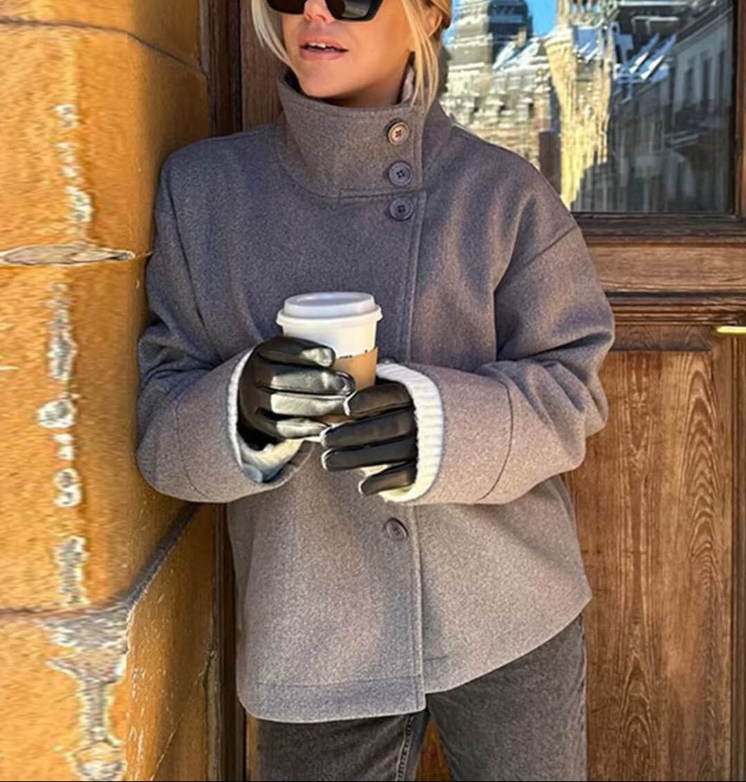 Elegancka kurtka ze stójką