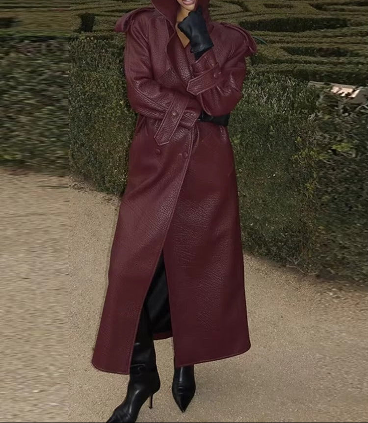 Długa skórzana kurtka Dorianna