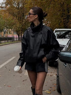 Asymetryczna skórzana kurtka Karolina