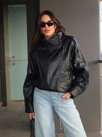 Asymetryczna skórzana kurtka Karolina