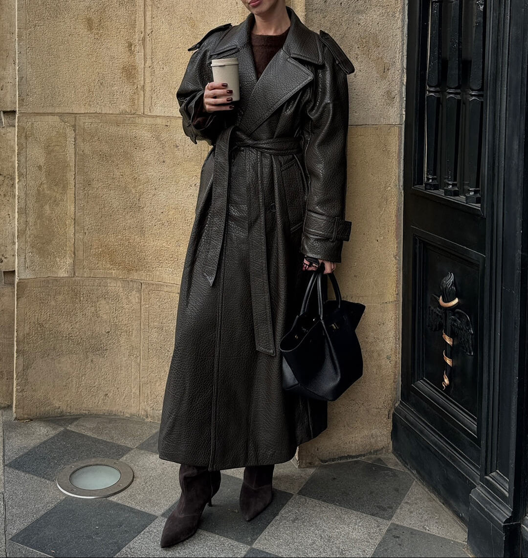 Długa skórzana kurtka Dorianna