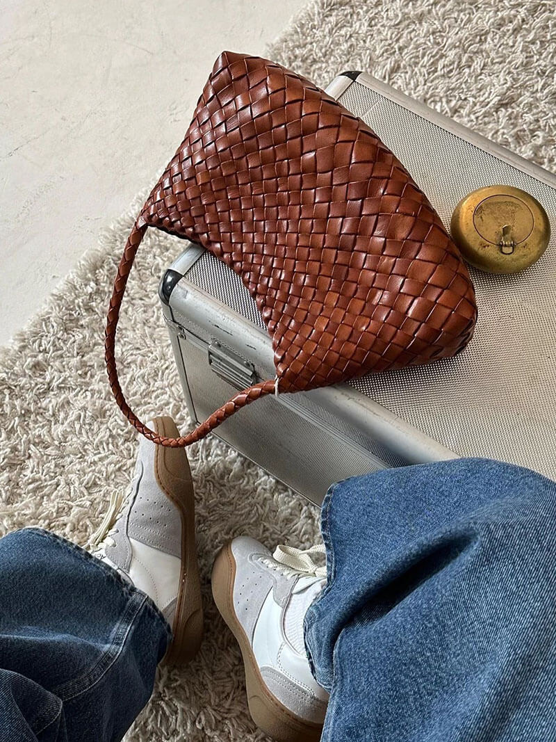 Mała pleciona torba z wegańskiej skóry Marissa