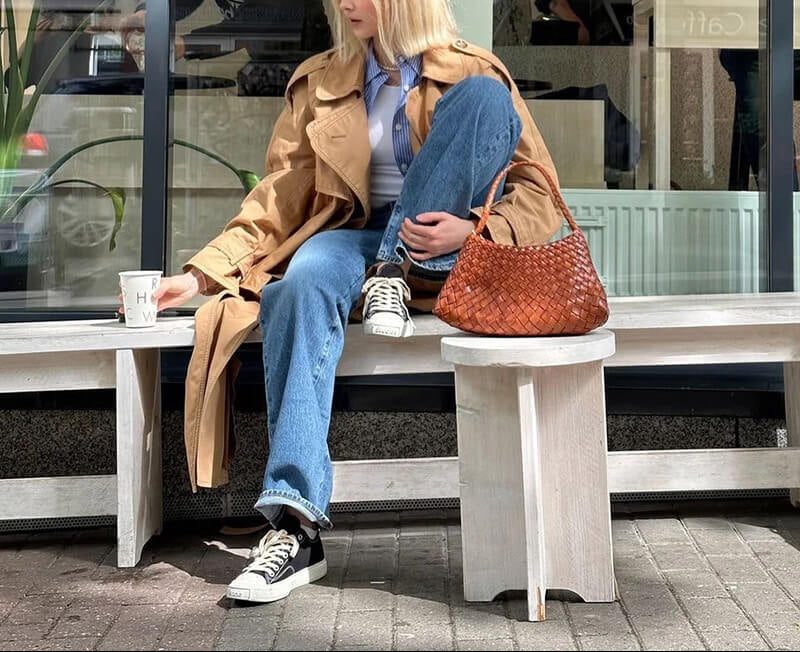 Mała pleciona torba z wegańskiej skóry Marissa