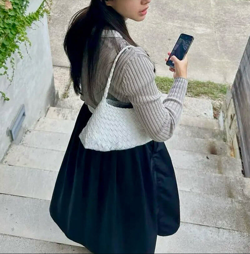 Mała pleciona torba z wegańskiej skóry Marissa