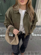 Kurtka bomberka z zamszu Laura