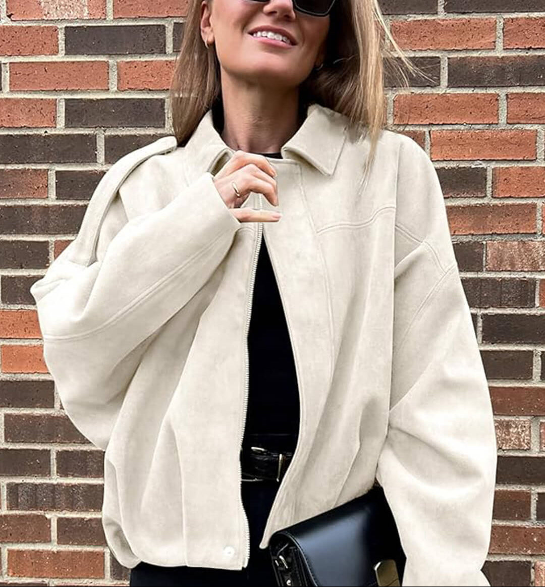 Kurtka bomberka z zamszu Laura