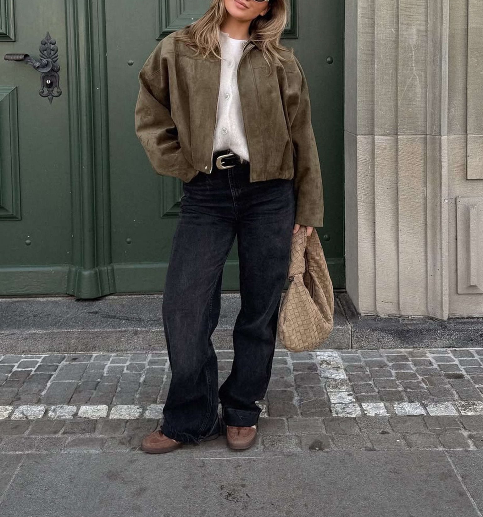 Kurtka bomberka z zamszu Laura