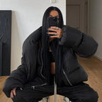 Damska kurtka puchowa z kołnierzem typu funnel