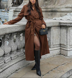 Płaszcz typu trenchcoat Molly ze sztucznego zamszu