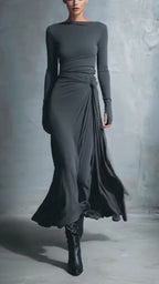 Anna | Elegancka Sukienka z Elastycznej Tkaniny i Efektem Modelującym