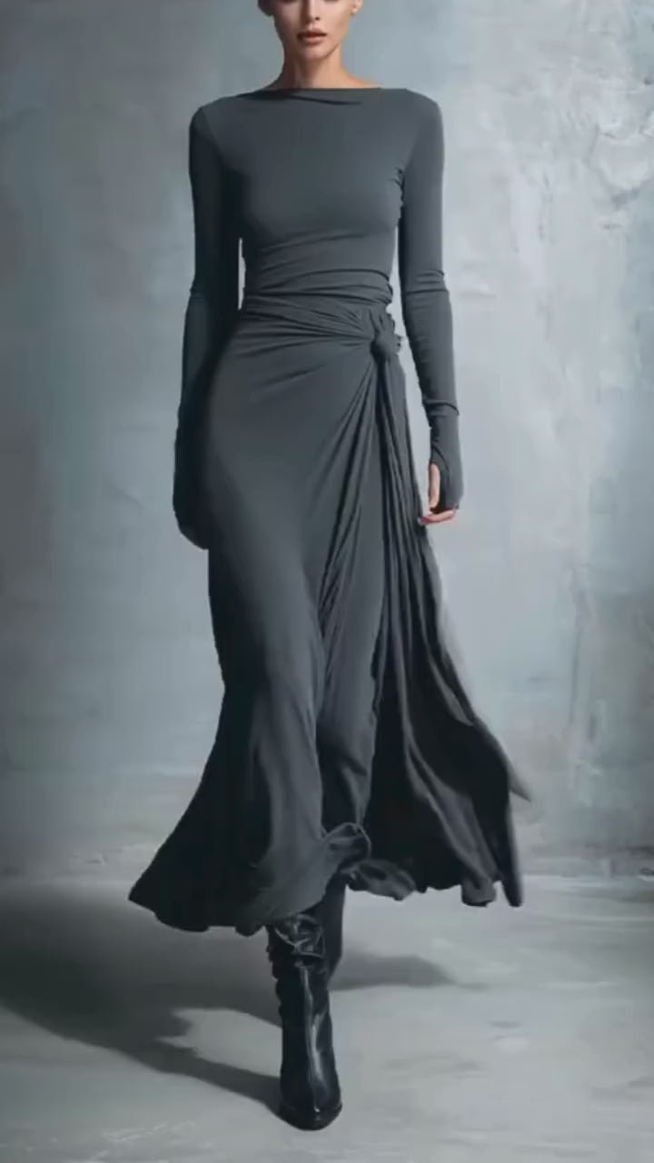 Anna | Elegancka Sukienka z Elastycznej Tkaniny i Efektem Modelującym